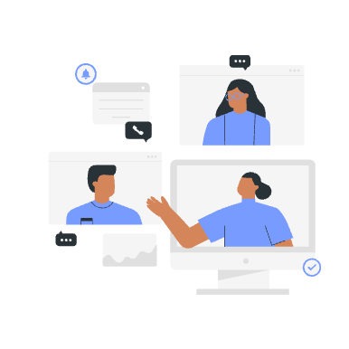 People chatting virtually